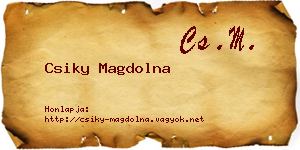 Csiky Magdolna névjegykártya